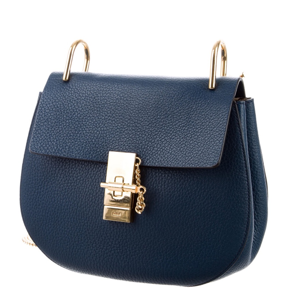 CHLOE Navy Medium Drew Bag - Picture 2 of 14